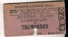 Bilet kolejowy Lancs & Yorks Rly 2 klasa Halifax (L&Y) - Todmorden 1908 na sprzedaż  Wysyłka do Poland