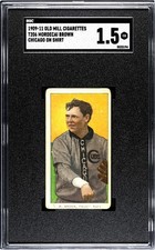 Camisa MORDECAI BROWN 1909-11 T206 Old Mill Tobacco Chicago SGC 1.5 CUBS HOF comprar usado  Enviando para Brazil