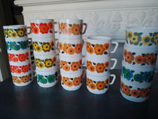 Tasses Thé Café Chocolat Arcopal Lotus France décor fleurs années 70 Lot de 20  na sprzedaż  Wysyłka do Poland