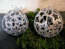 Glitter christbaumkugeln silbe gebraucht kaufen  Alsdorf