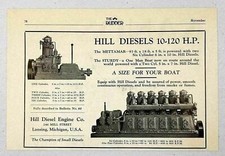 Motores a diesel Ad Hill com estampa de 1930 para barcos feitos em Lansing, MI comprar usado  Enviando para Brazil