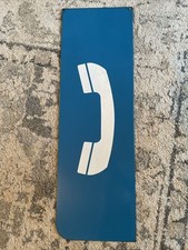 Placa de cabine telefônica antiga de metal paga 8” X 24,75” muito bom estado, usado comprar usado  Enviando para Brazil