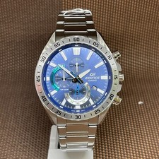 Usado, Relógio masculino Casio Edifice EFV-620D-2A azul cronógrafo analógico quartzo tamanho grande comprar usado  Enviando para Brazil