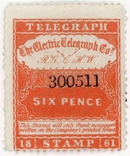 (I.B) The Electric Telegraph Company 6d (1864) comprar usado  Enviando para Brazil