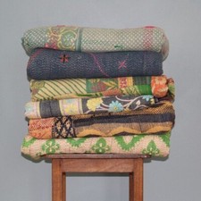PATCHWORK KANTHA COLCHA VINTAGE 10 PEÇAS COLCHA ACOLCHOADA KANTHA comprar usado  Enviando para Brazil