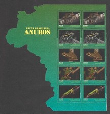 Selos do Brasil 2021 Fauna Brasileira Anuros - 10 Selos MNH comprar usado  Brasil 