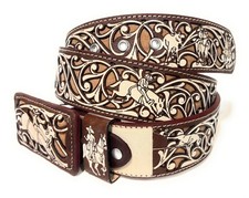 CINTO MASCULINO DE RODEIO WESTERN COWBOY. CINTO CHARRO LAZER VAQUERO SUERTES CHARRAS comprar usado  Enviando para Brazil
