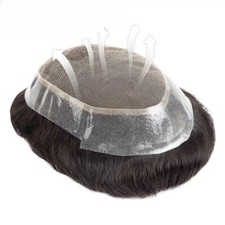 Novas perucas masculinas de renda para homens cabelo humano peruca masculina 130% densidade cabelo masculino comprar usado  Enviando para Brazil