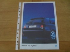 * Suplemento de folheto Volkswagen VW Golf VR6 Highline 1995 comprar usado  Enviando para Brazil