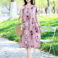 Vestidos de verão com estampa de decote O vestido longo feminino manga curta vestidos longos femininos, usado comprar usado  Enviando para Brazil