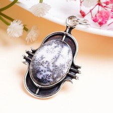Pingente de opala dendrítica prata esterlina 925 feito à mão pingente joia designer comprar usado  Enviando para Brazil