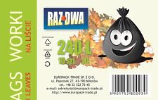 Worki ogrodowe na liście 240 l bez nadruku 10 szt. LDPE z taśmą PP - gruba folia na sprzedaż  PL