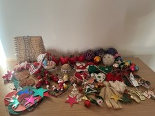 Lote a granel de adornos navideños vintage (algunos hechos a mano) segunda mano  Embacar hacia Mexico