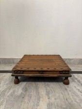 Bajot de mesa de bengala de café estilo antigo de madeira baixa | Chowki esculpido à mão decoração para casa, usado comprar usado  Enviando para Brazil