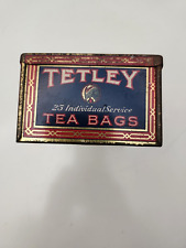 Placa original 'tetley tea bags' caixa de lata de metal 'início do século 20 comprar usado Placa original 'tetley tea bags' caixa de lata de metal 'início do século 20 comprar usado  Enviando para Brazil