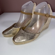 Gold wedge sandals for sale  YORK