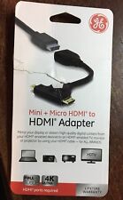 Adaptador GE Mini HDMI + Micro HDMI para HDMI 33587 comprar usado  Enviando para Brazil