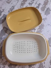 2339 VINTAGE Tupperware Microondas Vegetal Arroz Vaporizador 3 Peças Colheita Ouro comprar usado  Enviando para Brazil