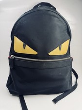 Mochila FENDI Monster Eyes preta nylon acabamento em couro autêntica bolsa de grife comprar usado Mochila FENDI Monster Eyes preta nylon acabamento em couro autêntica bolsa de grife comprar usado  Enviando para Brazil