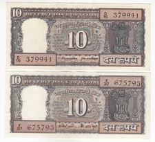 India,Conjunto De 2 ,10 Rupias,Narsimhan,S. Jagannathan 2 Diff Cartel,XF UNC comprar usado  Enviando para Brazil