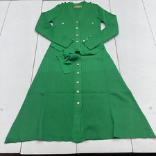 Vestido feminino Touch Of Glam verde com nervuras botão para baixo midi manga longa tamanho F novo comprar usado Vestido feminino Touch Of Glam verde com nervuras botão para baixo midi manga longa tamanho F novo comprar usado  Enviando para Brazil