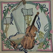 Instrumentos musicais com acabamento em bordado sala violoncelo violino baixo viola floral vintage comprar usado  Enviando para Brazil