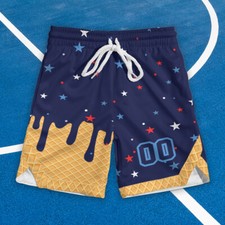 Shorts personalizado 4 de julho sorvete gotejamento patriota curto para homens crianças mulheres comprar usado  Enviando para Brazil