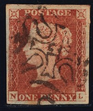 1842 Penny Red Spec BS17ul Placa 28 (NL) "12" em MX Fina Usada 4 Margens comprar usado  Enviando para Brazil