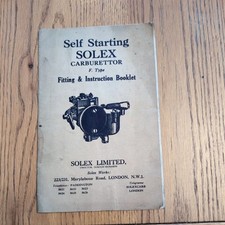 Manufacturer manual solex for sale  NORTHWICH