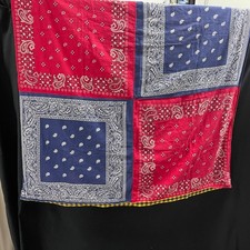 Cobertor Bandana Lap Colcha Caseiro Azul Vermelho Amarelo 38” X 41” comprar usado  Enviando para Brazil