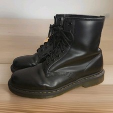 Botas mono masculinas Dr Martens 1460 tamanho 9 couro preto liso 8 olhos sapatos com cadarço comprar usado  Enviando para Brazil
