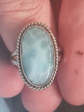 Silver larimar ring for sale  BIRMINGHAM