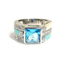 Turquoise aquamarine ring for sale  Bayonne