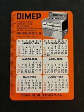 Usado, calendário de bolso vintage 1983 publicidade relógios industriais DIMEP #1903 comprar usado  Enviando para Brazil