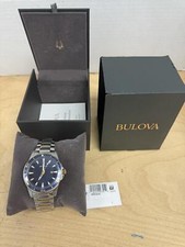 Usado, Bulova relógio masculino clássico esporte dois tons aço inoxidável mostrador azul pulseira - 98B329 comprar usado  Enviando para Brazil