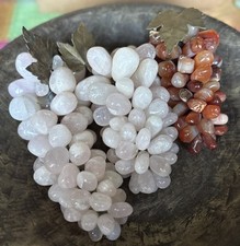3 cachos de uva vintage semipreciosos rosa laranja folhas de metal MCM comprar usado  Enviando para Brazil