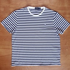 Camisa polo masculina Ralph Lauren XL listra azul branca personalizada slim fit náutica, usado comprar usado  Enviando para Brazil