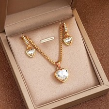 Zirconia heart golden for sale  BARNSLEY