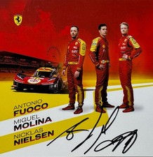 Cartão promocional Ferrari Le Mans 2025 Molina, Nielsen, Fuoco assinado à mão WEC 50 comprar usado  Enviando para Brazil