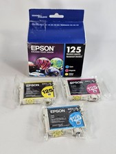 Cartuchos de tinta selados Epson 125 capacidade padrão pacote colorido CMY, caixa aberta comprar usado  Enviando para Brazil