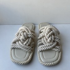 ZARA‎ Elegantes Sandálias de Corda com Nó Boho Náutico Plano Tamanho 8-8.5 comprar usado  Enviando para Brazil