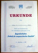 Fdj urkunde 1986 gebraucht kaufen  Storkow