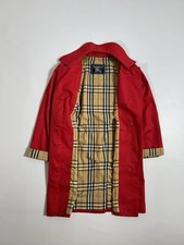 Trench coat raro vintage Burberry vermelho Londres Inglaterra feminino NOVA CHEQUE tamanho 8, usado comprar usado  Enviando para Brazil