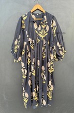 Vestido maxi estampado floral preto de algodão, vestido de gola profunda vestidos femininos comprar usado  Enviando para Brazil