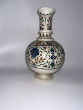 Usado, Vaso de flores de mármore branco 7" mosaico embutido decoração de mesa malaquita decoração presente comprar usado  Enviando para Brazil