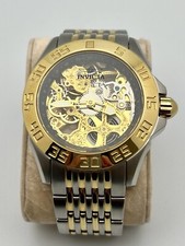 Relógio masculino INVICTA esqueleto aço inoxidável e dourado mecânico corda manual, modelo 5118 comprar usado  Enviando para Brazil