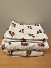 Conjunto de lençóis Pottery Barn Woody tamanho completo algodão orgânico Natal carro percal comprar usado  Enviando para Brazil