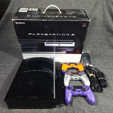 Piano Sony PlayStation 3 PS3 Fat CECHK01 80GB preto com cabos de controle leitura comprar usado  Enviando para Brazil