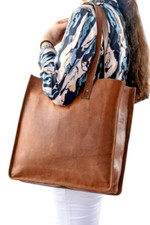 Usado, Bolsa tote feminina bolsa de couro feita à mão laptop casual ombro bolsa de compras comprar usado  Enviando para Brazil