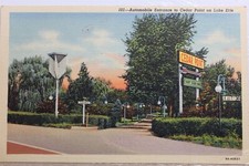 Cartão postal antigo vintage Ohio OH Cedar Point Lake Erie entrada de automóvel comprar usado  Enviando para Brazil